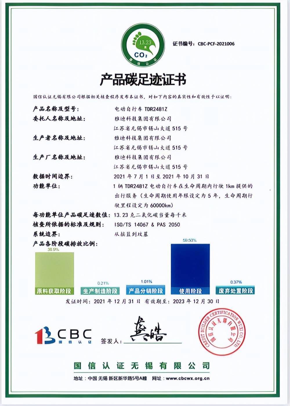 積極開展"碳標(biāo)簽"實(shí)踐,雅迪電動車拿下行業(yè)首張"碳足跡"證書_汽車